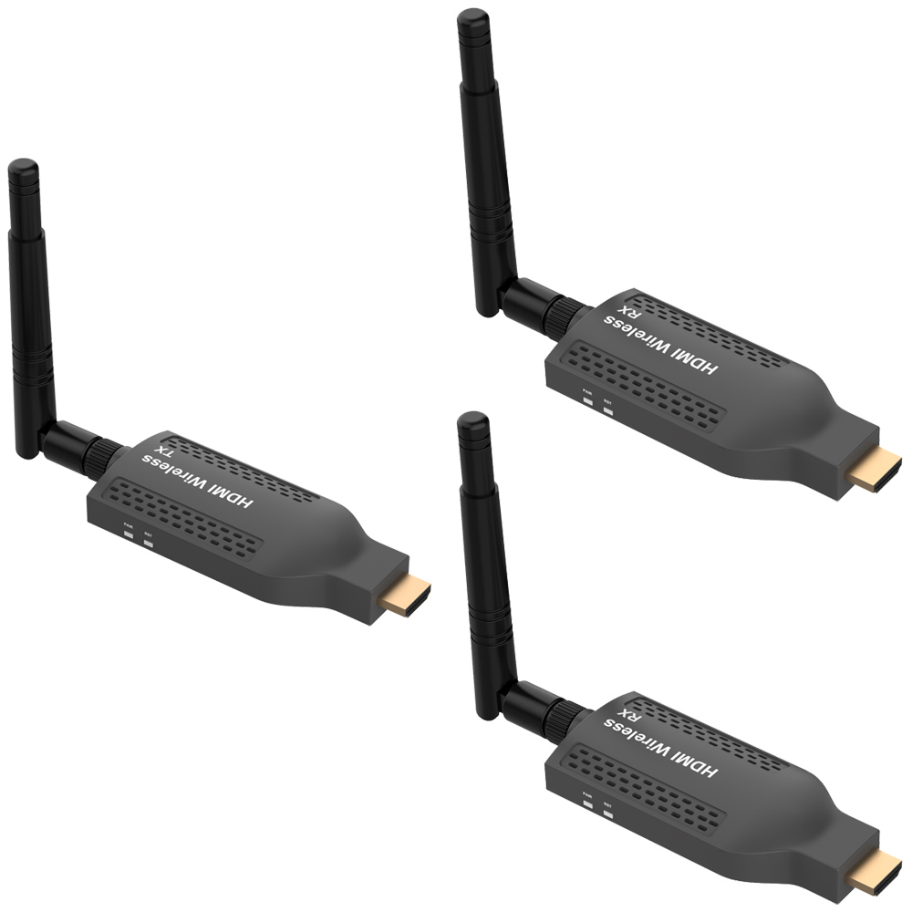 Portable 1080P@60FPS Wireless HDMI Transmitter & Receiver Kit – 492ft Range, 1-to-4 Multi-Screen, H.265