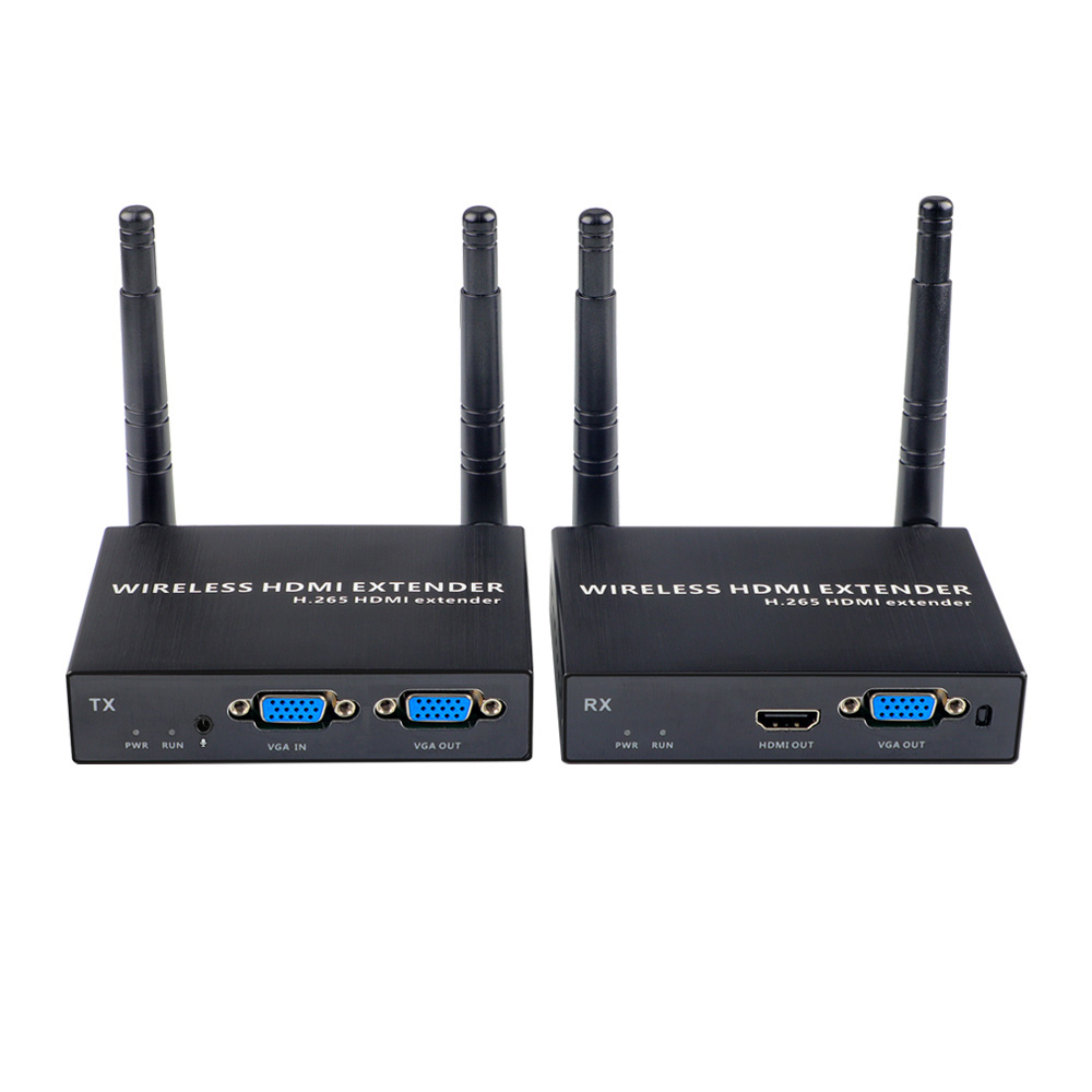1080P@60FPS Wireless VGA & HDMI Extender – 656ft Range, 1-to-8 Receivers, Industrial-Grade