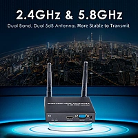1080P@60FPS Wireless VGA & HDMI Extender – 656ft Range, 1-to-8 Receivers, Industrial-Grade
