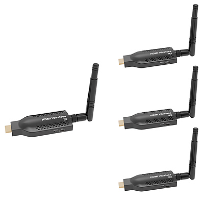 Portable 4K@30Hz HDMI Extender for Laptops & Cameras – USB-C Power, 492ft Range, 1-to-4 Multi-Screen, H.265