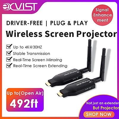 Portable 4K@30Hz HDMI Extender for Laptops & Cameras – USB-C Power, 492ft Range, 1-to-4 Multi-Screen, H.265