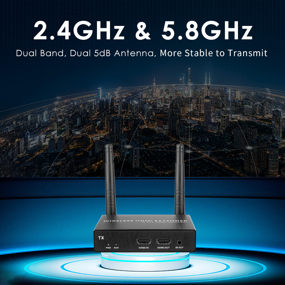 4K@30FPS Wireless HDMI Extender Kit – 656ft Range, 1-to-8 Transmission, Low Latency for Live Events