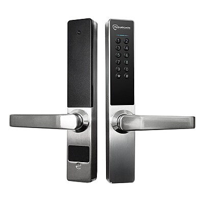 McGrath Stafford Digital Lock With Raised Buttons and DDA Compliant Handles, Satin Nickel Finish with 60/70mm Adjustable Latch