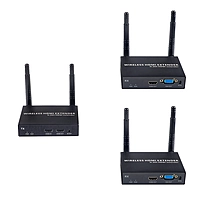 1080P@60FPS Wireless HDMI & VGA Extender – 328ft Range, 1-to-4 Receivers, Dual Output Support