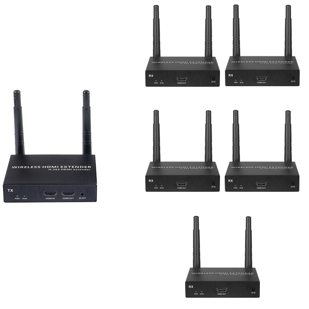 1080P@60FPS Wireless HDMI Extender Kit – 656ft Range, 1-to-8 Receivers, Ultra-Low Latency