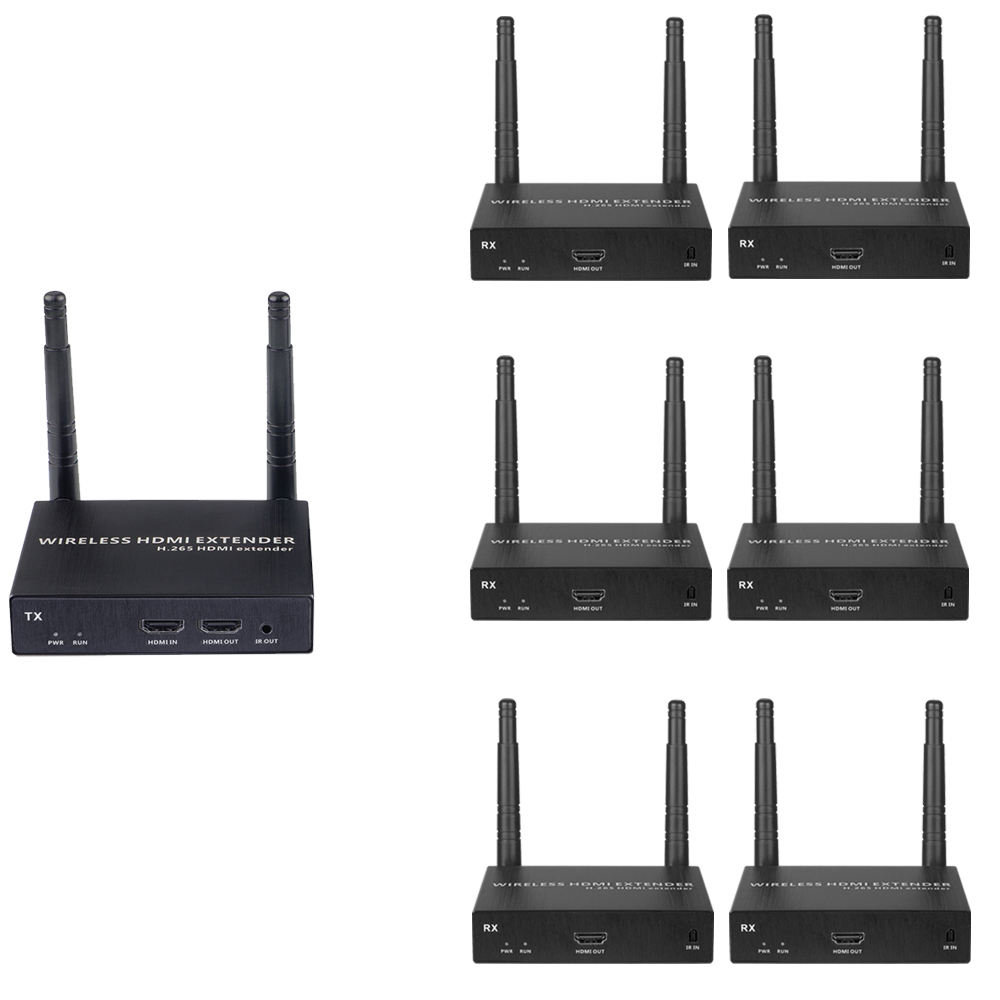 1080P@60FPS Wireless HDMI Extender Kit – 656ft Range, 1-to-8 Receivers, Ultra-Low Latency