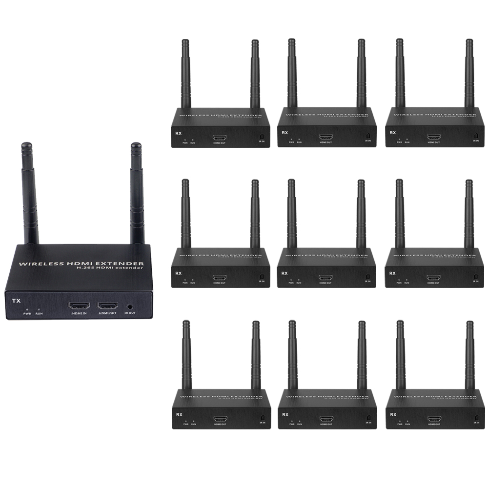 4K@30FPS Wireless HDMI Extender Kit – 656ft Range, 1-to-8 Transmission, Low Latency for Live Events