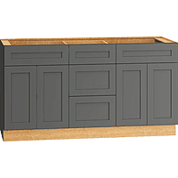 OMNI VANITY SINK THREE DRAWER BASE 21" DEEP - GRAPHITE