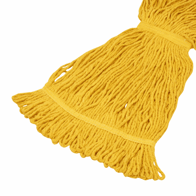 Mopa de algodón color amarillo de 450 gramos para limpieza institucional de pisos