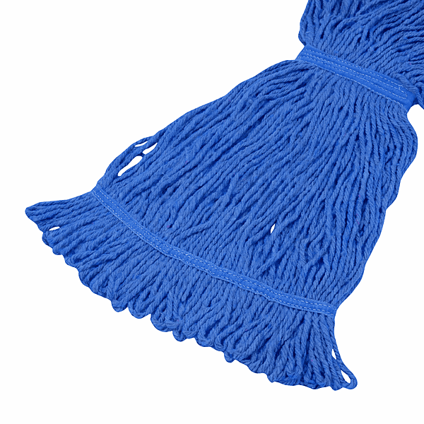 Mopa de algodón color azul de 450 gramos para limpieza institucional de pisos Mopa de algodón color azul de 450 gramos para limpieza institucional de pisos