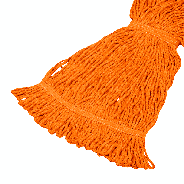 Mopa de algodón color naranja de 450 gramos para limpieza institucional de pisos Mopa de algodón color naranja de 450 gramos para limpieza institucional de pisos