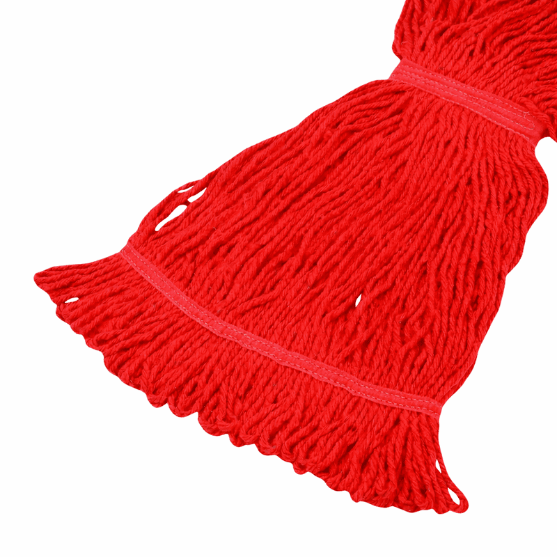 Mopa de algodón color rojo de 450 gramos para limpieza institucional de pisos