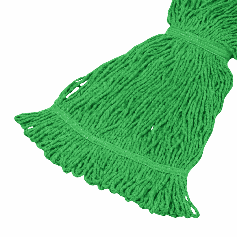 Mopa de algodón color verde de 450 gramos para limpieza institucional de pisos