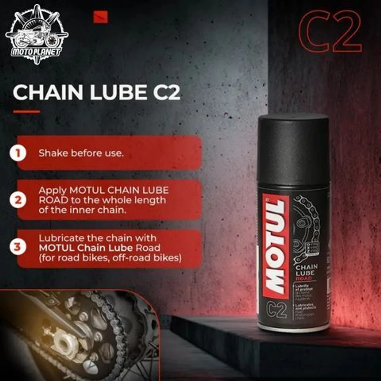 MOTUL C2 CHAIN LUBE 150ML MOTUL C2 CHAIN LUBE 150ML