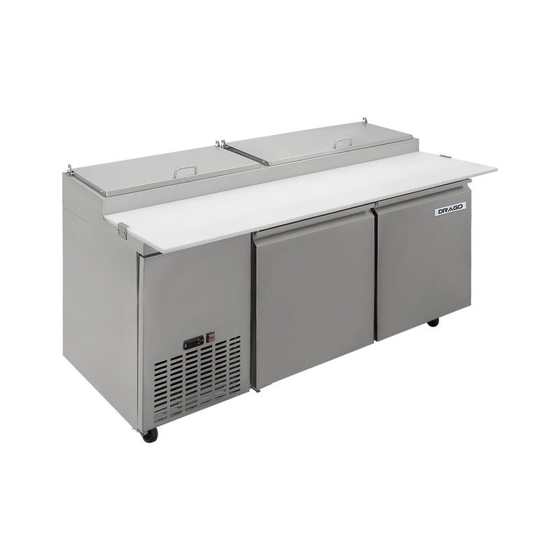 Mesa de preparación para pizzas 2 puertas sólidas 1709 mm de frente