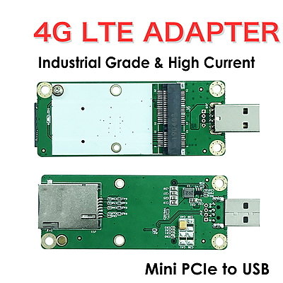 Mini PCIe to USB Adapter with SIM Slot – Industrial 4G LTE Modem Converter for Quectel EC25/EC20, Ideal for Raspberry Pi, Routers, IoT, M2M, CCTV Applications