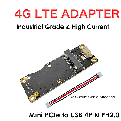 4G LTE Mini PCIe to USB Adapter with SIM Slot – 4PIN PH2.0 USB 2.0 Connector for Quectel EC25 EC20 Modules, Ideal for Industrial Router, IoT & M2M Integrations