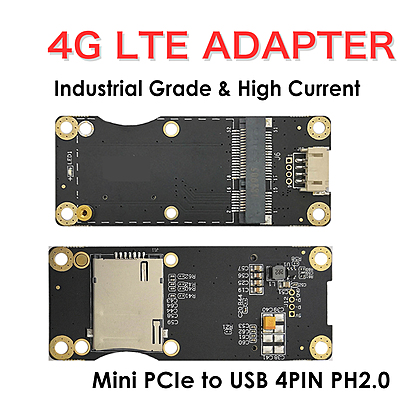 4G LTE Mini PCIe to USB Adapter with SIM Slot – 4PIN PH2.0 USB 2.0 Connector for Quectel EC25 EC20 Modules, Ideal for Industrial Router, IoT & M2M Integrations