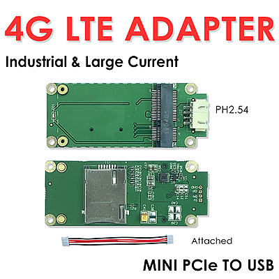4G LTE Industrial Mini PCIe to 4PIN PH2.54 USB Adapter with SIM Slot – USB 2.0 Connector for LTE Modules like Quectel EC25, Ideal for IoT, M2M, Raspberry Pi