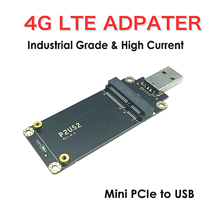 Industrial 4G LTE Mini PCIe to USB Adapter with SIM Card Slot – USB 2.0 Interface for Quectel EC25/EC20 LTE WWAN Modules, Designed for IoT/M2M Systems & Routers