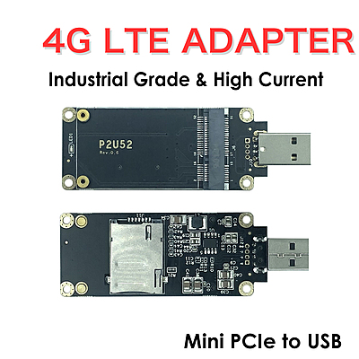 Industrial 4G LTE Mini PCIe to USB Adapter with SIM Card Slot – USB 2.0 Interface for Quectel EC25/EC20 LTE WWAN Modules, Designed for IoT/M2M Systems & Routers