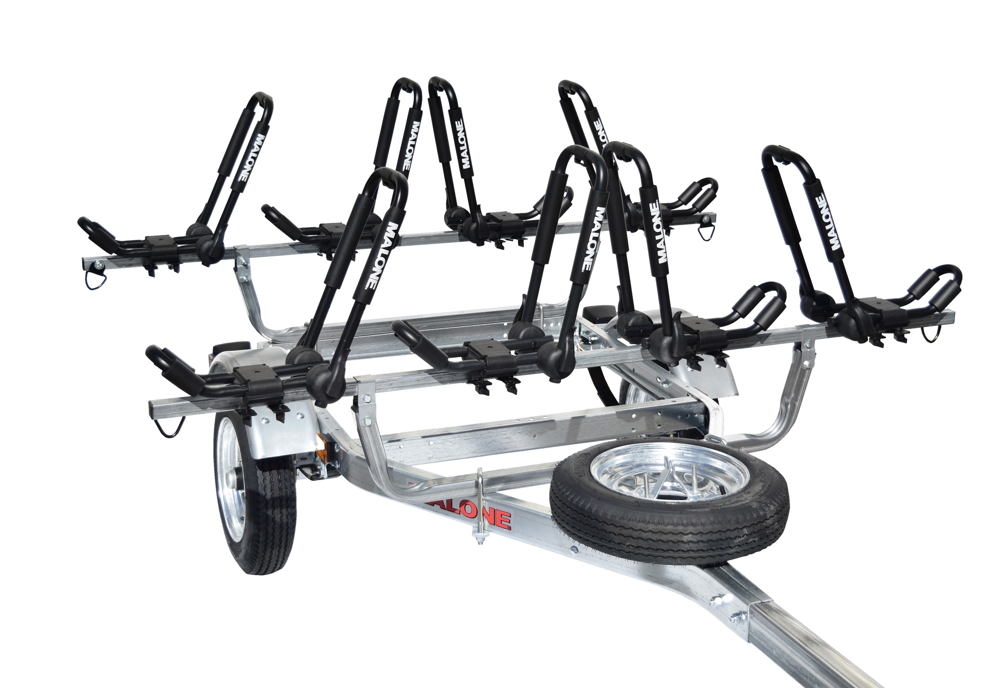Malone MicroSport 4 Kayak Trailer Package w/J Racks Malone MicroSport 4 Kayak Trailer Package w/J Racks