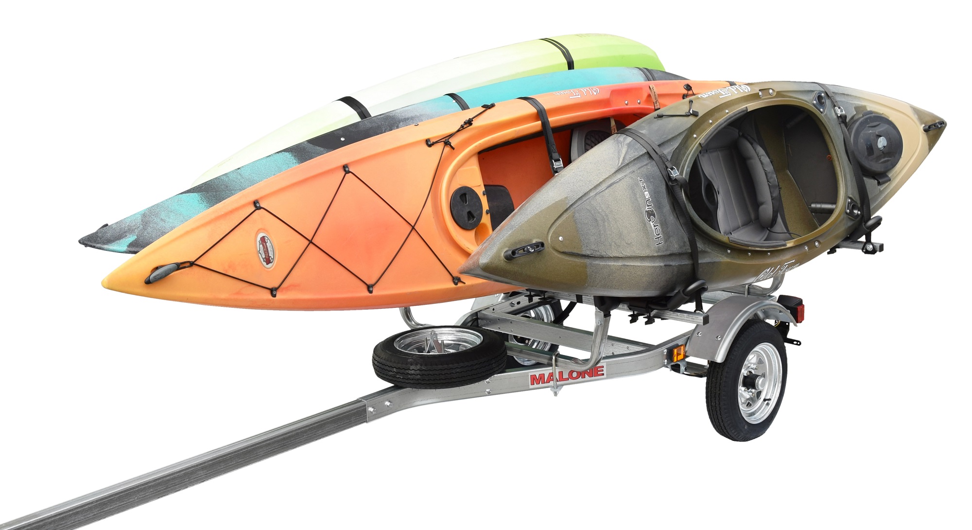 Malone MicroSport 4 Kayak Trailer Package w/J Racks Malone MicroSport 4 Kayak Trailer Package w/J Racks