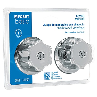 Juego 2 manerales metálicos para regadera, en blister - MR-100B / 45260