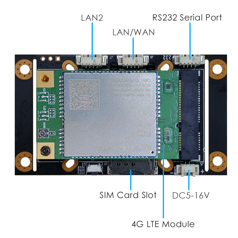 4G LTE Embedded Industrial Router Board with SIM Slot, EG25-G Mini PCIe Global Version, VPN & Data Pass-Through for IoT/M2M Systems