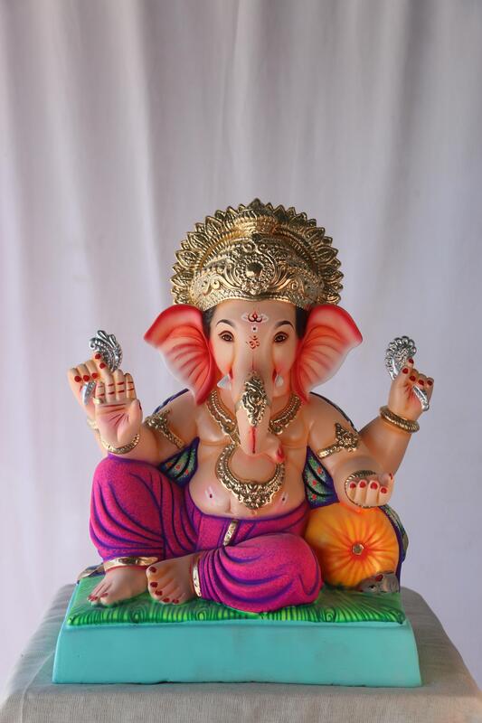Peshwa Ganpati | POP Ganpati | 17 Inches Height | MSKK-0005-POP-17-PESHW-PSKK-DNOA Peshwa Ganpati | POP Ganpati | 17 Inches Height | MSKK-0005-POP-17-PESHW-PSKK-DNOA
