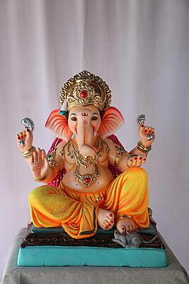 Navin Peshwa Ganpati | POP Ganpati | 18 Inches Height | MSKK-0014-POP-18-NAVIN-PSKK-DNOA
