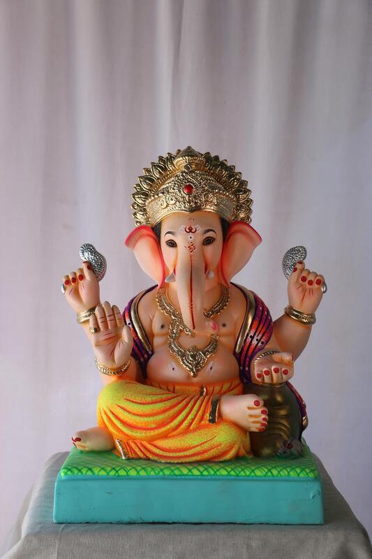 Shivrekar Ganpati | POP Ganpati | 18 Inches Height | MSKK-0027-POP-18-SHIVR-PSKK-DNOA