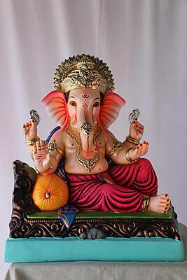 Raajeshahi Ganpati | POP Ganpati | 19 Inches Height | MSKK-0032-POP-19-RAAJE-PSKK-DNOA Raajeshahi Ganpati | POP Ganpati | 19 Inches Height | MSKK-0032-POP-19-RAAJE-PSKK-DNOA