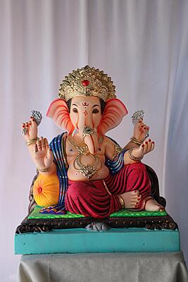 K K Peshwa Ganpati | POP Ganpati | 20 Inches Height | MSKK-0038-POP-20-KKPES-PSKK-DNOA
