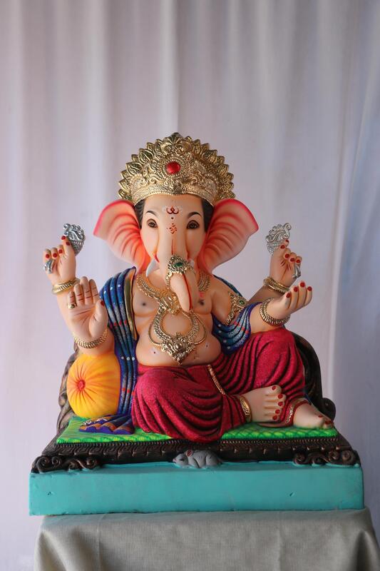 K K Peshwa Ganpati | POP Ganpati | 20 Inches Height | MSKK-0038-POP-20-KKPES-PSKK-DNOA