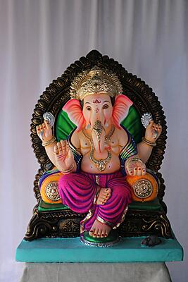 K K German Ganpati | POP Ganpati | 27 Inches Height | MSKK-0047-POP-27-KKGER-PSKK-DNOA