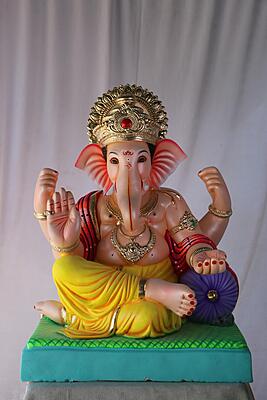 Shivrekar Ganpati | POP Ganpati | 24 Inches Height | MSKK-0048-POP-24-SHIVR-PSKK-DNOA
