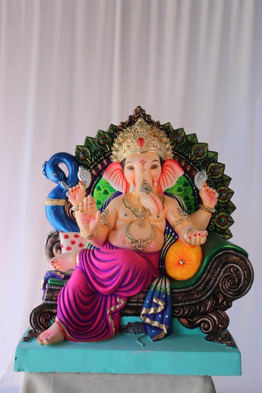 Mayur Furniture Ganpati | POP Ganpati | 25 Inches Height | MSKK-0050-POP-25-MAYUR-PSKK-DNOA