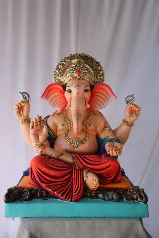 Aasanmandi Ganpati | POP Ganpati | 24 Inches Height | MSKK-0063-POP-24-AASAN-PSKK-DNOA Aasanmandi Ganpati | POP Ganpati | 24 Inches Height | MSKK-0063-POP-24-AASAN-PSKK-DNOA