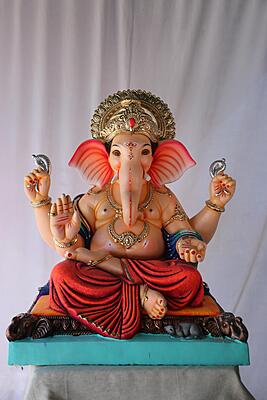 Aasanmandi Ganpati | POP Ganpati | 24 Inches Height | MSKK-0063-POP-24-AASAN-PSKK-DNOA Aasanmandi Ganpati | POP Ganpati | 24 Inches Height | MSKK-0063-POP-24-AASAN-PSKK-DNOA