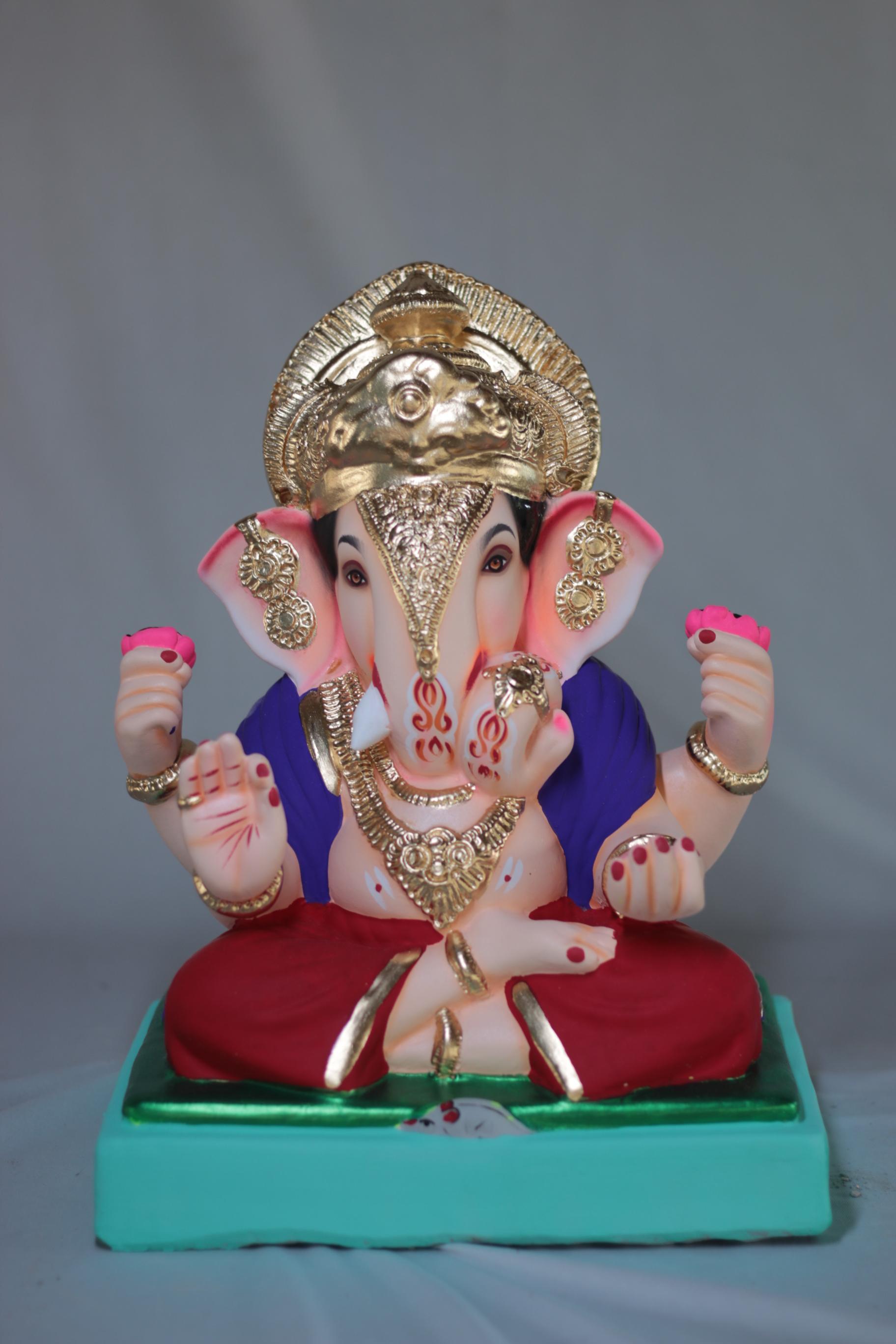 Dagdusheth Ganpati | Shadu Mati Ganpati | 13 Inches Height | MSKK-0002-SHA-13-DAGDU-PSKK-DNOA