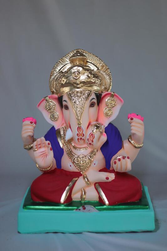 Dagdusheth Ganpati | Shadu Mati Ganpati | 13 Inches Height | MSKK-0002-SHA-13-DAGDU-PSKK-DNOA