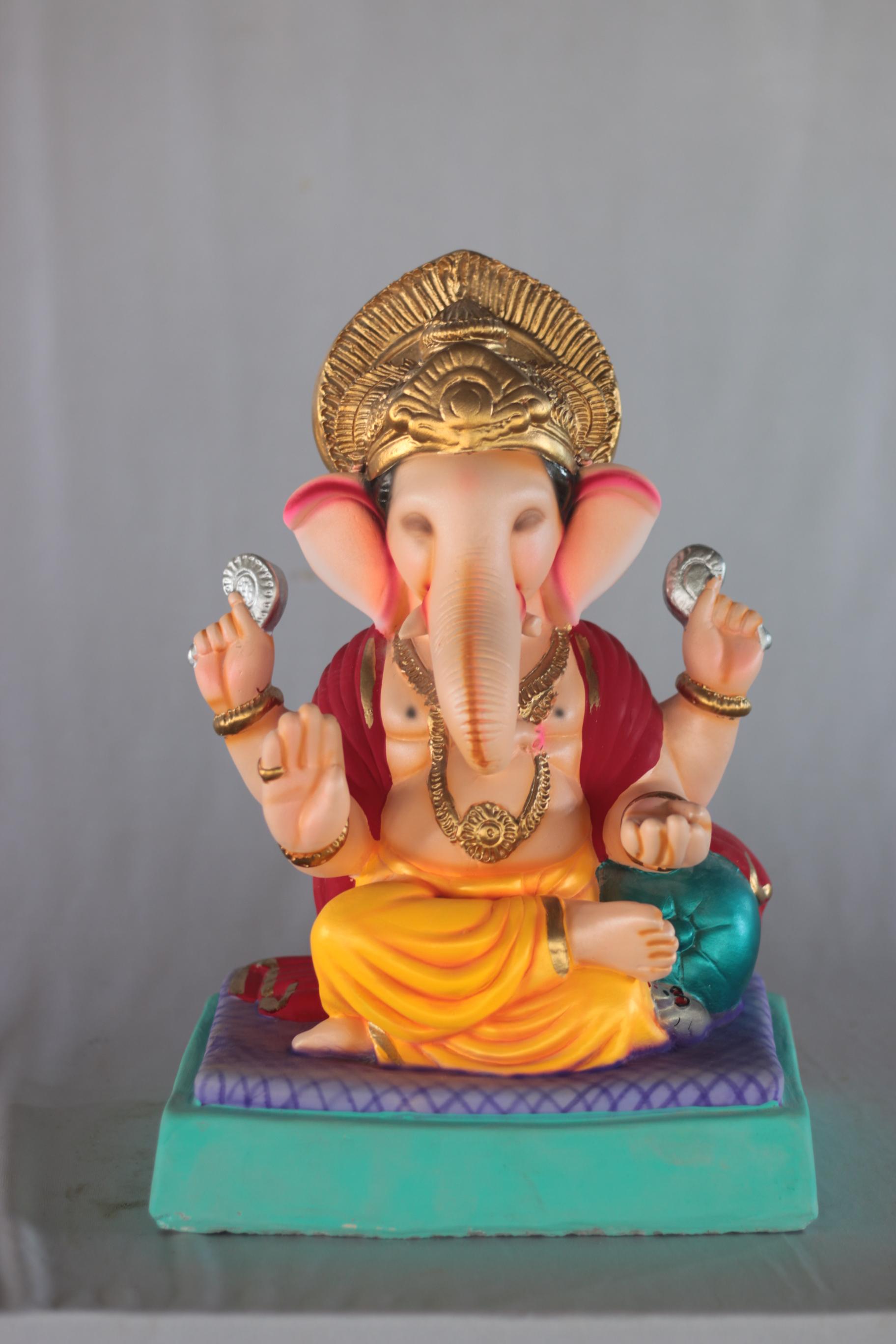 Shivrekar Ganpati | Shadu Mati Ganpati | 14 Inches Height | MSKK-0003-SHA-14-SHIVR-PSKK-DNOA
