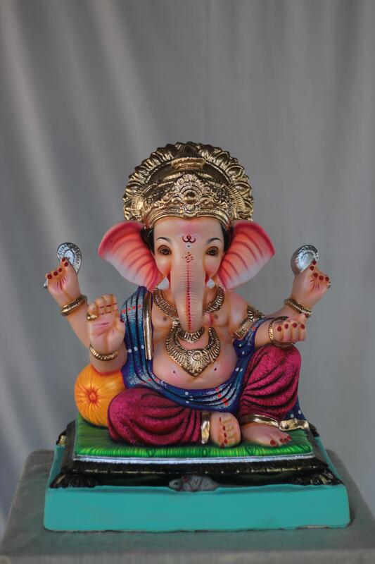 Peshwa Ganpati | Shadu Mati Ganpati | 16 Inches Height | MSKK-0009-SHA-16-PESHW-PSKK-DNOA