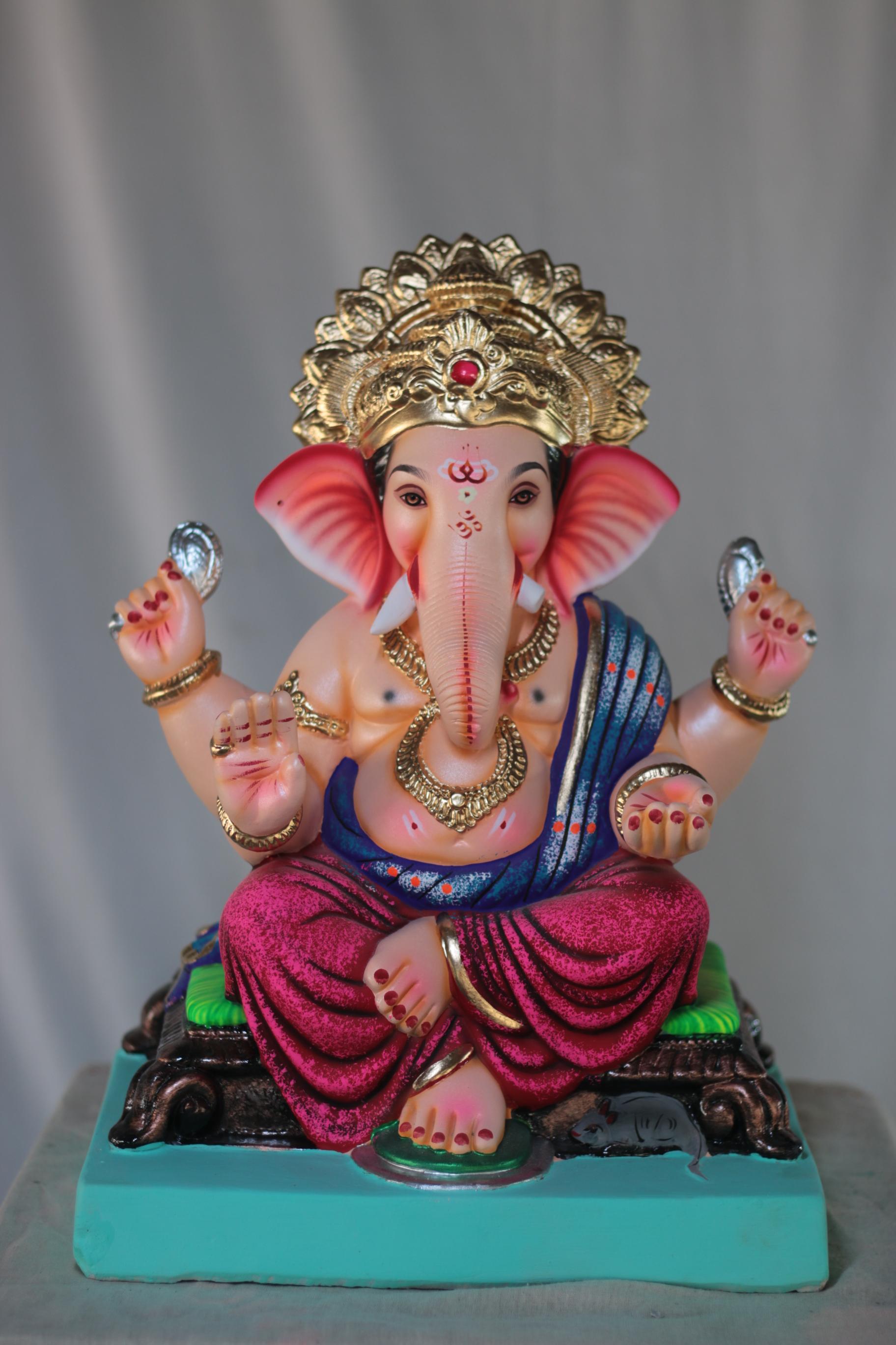 Navin German Ganpati | Shadu Mati Ganpati | 17 Inches Height | MSKK-0011-SHA-17-NAVIN-PSKK-DNOA