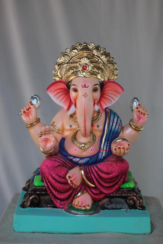 Navin German Ganpati | Shadu Mati Ganpati | 17 Inches Height | MSKK-0011-SHA-17-NAVIN-PSKK-DNOA