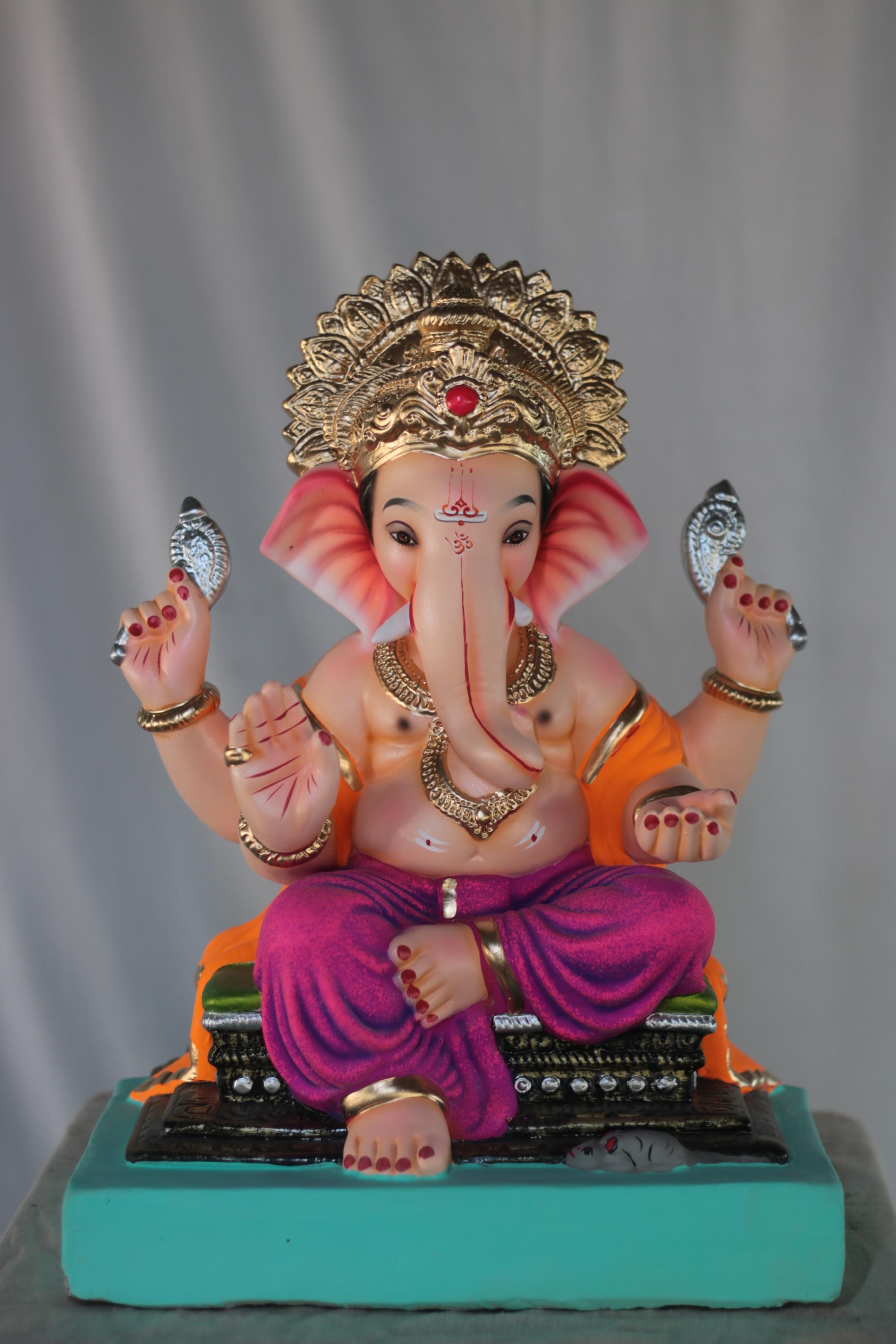 K K German Ganpati | Shadu Mati Ganpati | 17 Inches Height | MSKK-0012-SHA-17-KKGER-PSKK-DNOA