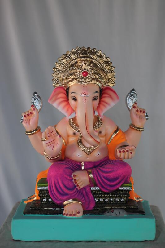 K K German Ganpati | Shadu Mati Ganpati | 17 Inches Height | MSKK-0012-SHA-17-KKGER-PSKK-DNOA