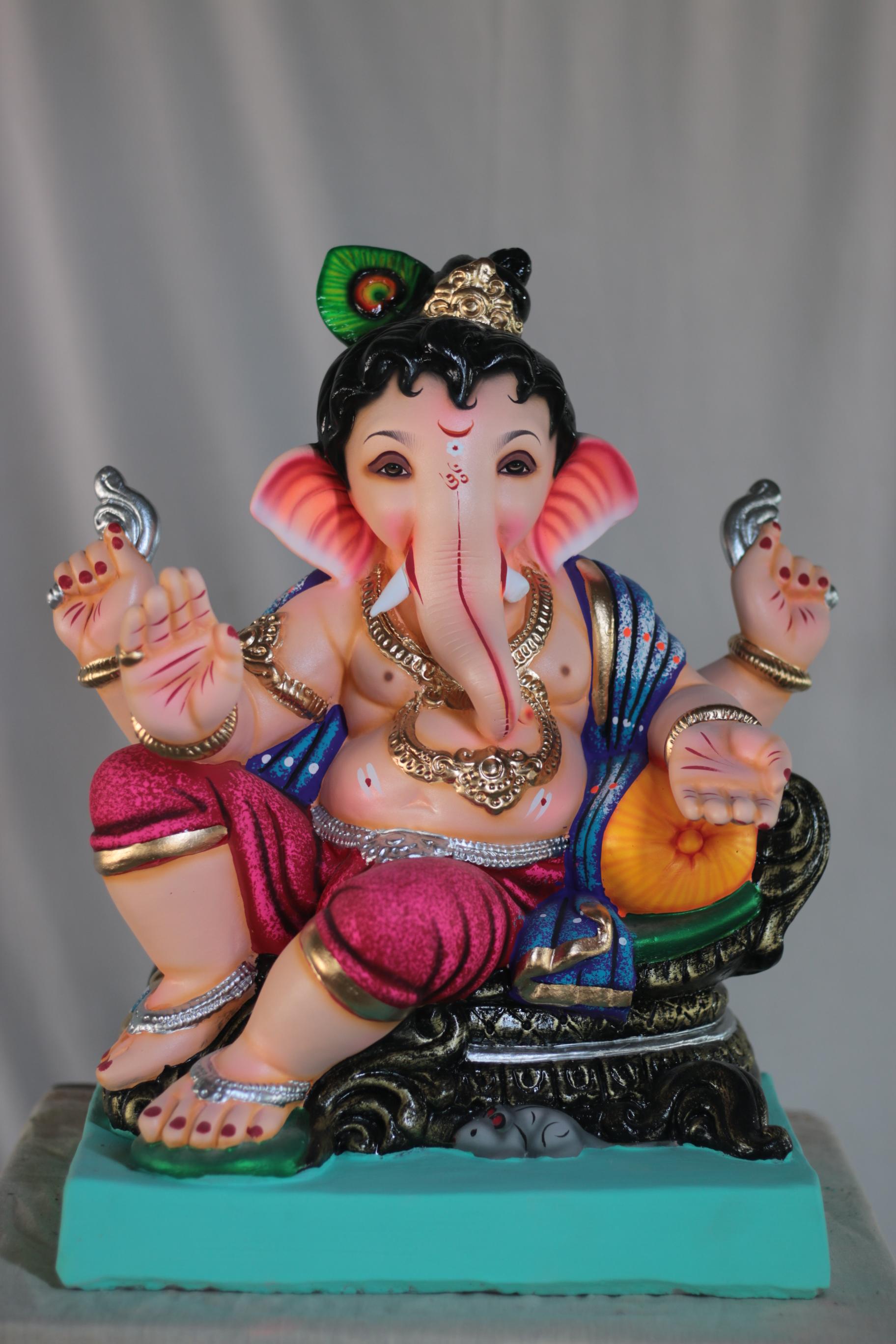 Navin Baal Ganesh Ganpati | Shadu Mati Ganpati | 17 Inches Height | MSKK-0015-SHA-17-NAVIN-PSKK-DNOA
