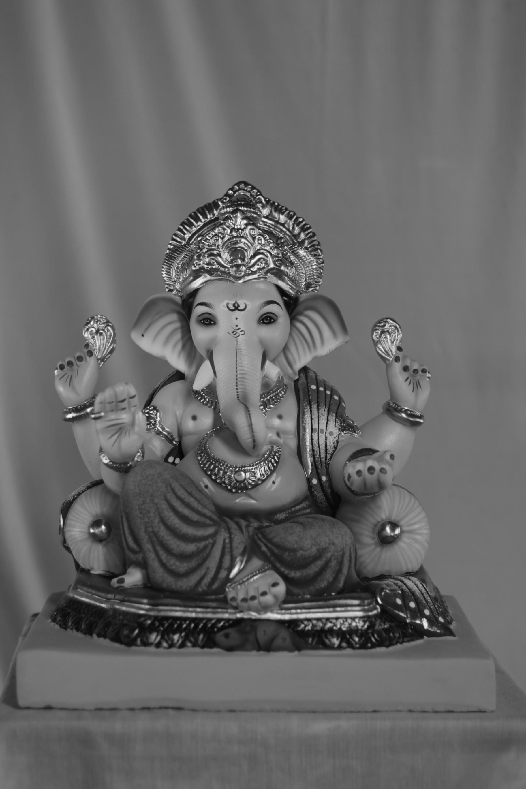 Brahman Ganpati | Eco Friendly Shadu Mati Ganpati | 16 Inches Height | MSKK-0017-SHA-16-BRAHM-PSKK-DNOA-VXX